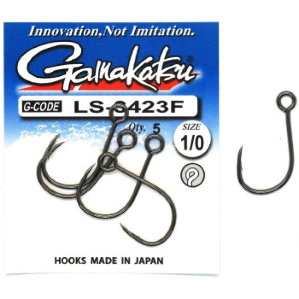 Крючок Gamakatsu LS-3423F N/L Black #1/0 5шт