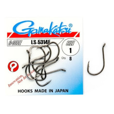 Hook Gamakatsu LS-5314F Black # 1 8pcs 