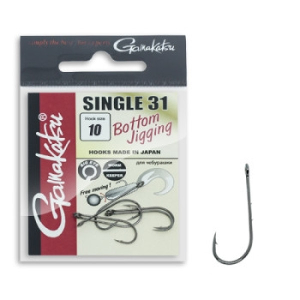Крючок Gamakatsu Worm Single 31 Black #10 9шт