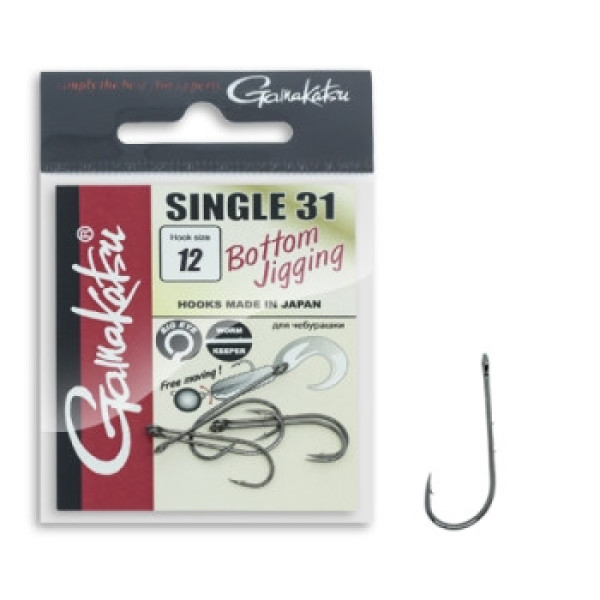 Крючок Gamakatsu Worm Single 31 Black #12 9шт