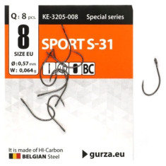 Гачок Gurza з великим вухом Sport S-31 #8 BC 8pc
