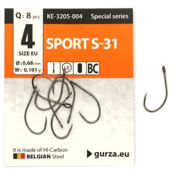 Гачок Gurza з великим вухом Sport S-31 #4 BC 8pc