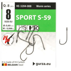 Гачок Gurza з великим вухом Sport S-59 #8 BC 8pc