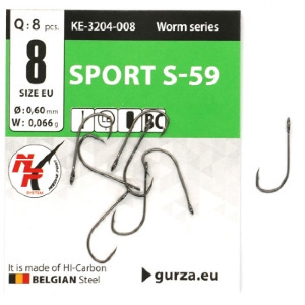 Гачок Gurza з великим вухом Sport S-59 #8 BC 8pc