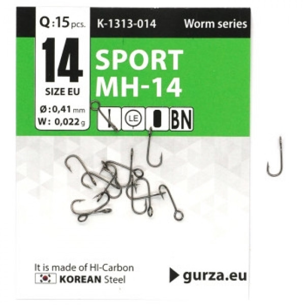 Гачок Gurza Sport MH-14 широке вухо #14 BN 15pc