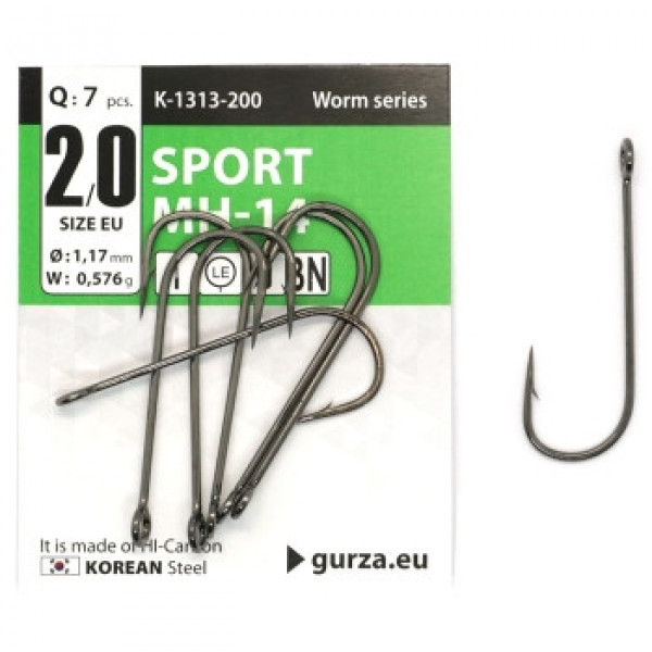 Гачок Gurza Sport MH-14 широке вухо #2/0 BN 7pc