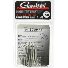 Gamakatsu treble hook 22 4x Strong Nickel # 2/0 5pcs