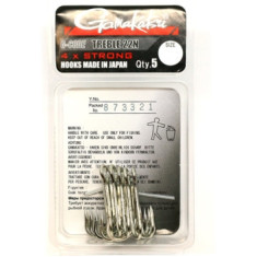 Gamakatsu treble hook 22 4x Strong Nickel # 4/0 5pcs