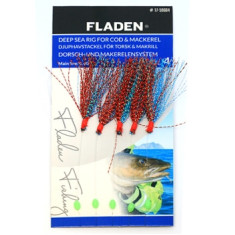 Морський монтаж Fladen Glitter Feather Rig Red Turquoise 4 5-hooks Морський монтаж Fladen Glitter Feather Rig Red Turquoise 4 5-hooks