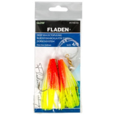 Морський монтаж Fladen Glowing Squids Glow Orange hook size 10-0 1.00mm Морський монтаж Fladen Glowing Squids Glow Orange hook size 10-0 1.00mm