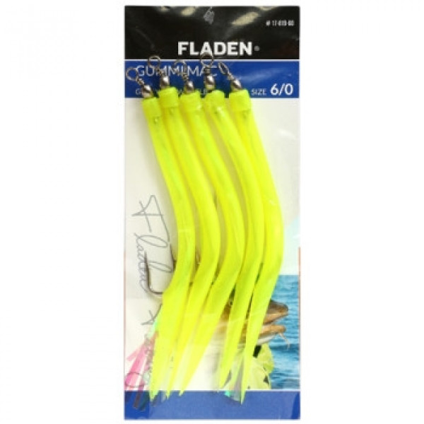 Морський монтаж Fladen Rubber Mac 5pcs size 6/0 Yellow