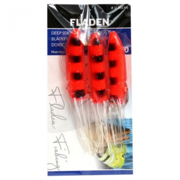 Морской монтаж Fladen Winged Octopus red/black 3-hooks 8/0