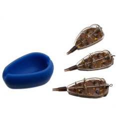 Набор кормушек Carp Pro фидер Flat feeder Medium 40gr+50gr+60gr +Mould