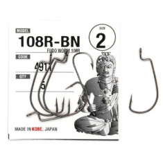 Гачки Fudo Worm 108R Black 2