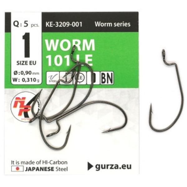 Офсетный крючок Gurza Worm 101 LE #1 BN 5pc