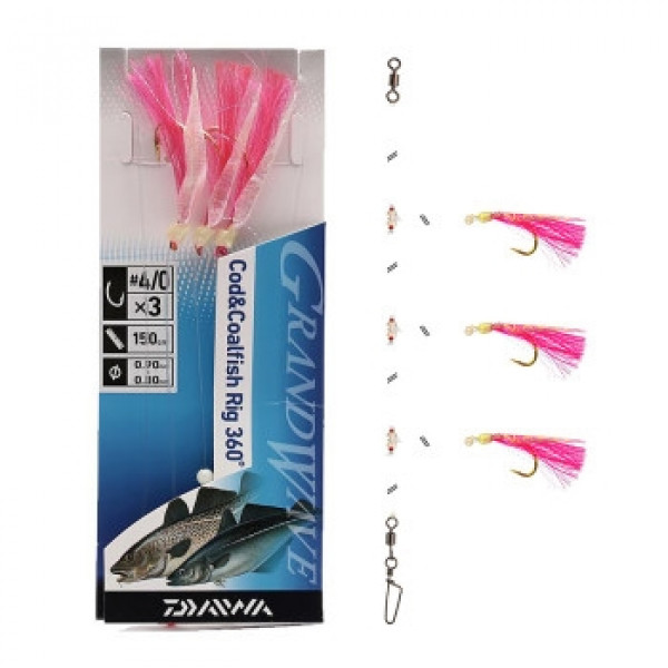 Оснащення Daiwa Grand Wave Cod & Pollack Rig 150cm 0.8/0.9mm #4/0 Pink