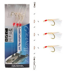 Оснащення Daiwa Grand Wave Cod & Pollack Rig 150cm 0.8/0.9mm #4/0 White Оснащення Daiwa Grand Wave Cod & Pollack Rig 150cm 0.8/0.9mm #4/0 White