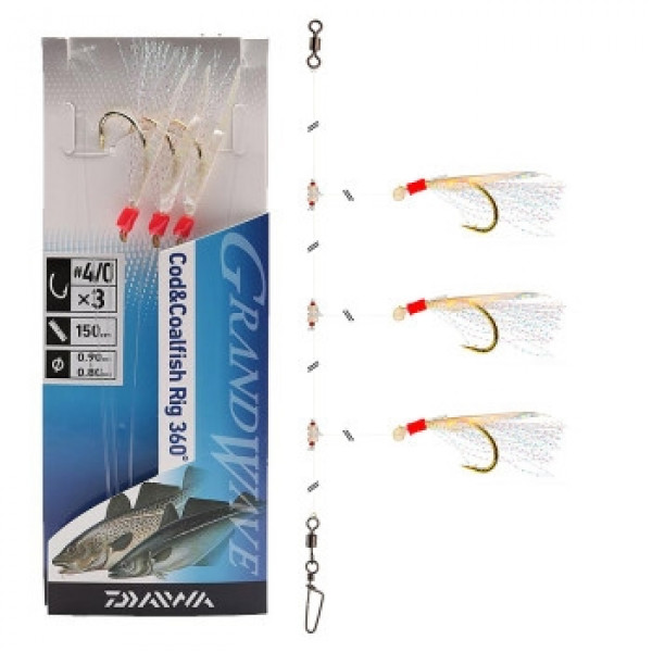 Оснащення Daiwa Grand Wave Cod & Pollack Rig 150cm 0.8/0.9mm #4/0 White