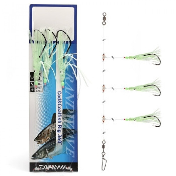 Оснащення Daiwa Grand Wave Cod & Pollack Rig 150cm 0.7/0.7mm #7/0 Glow Octopus