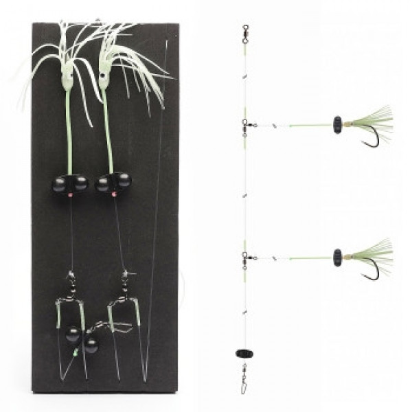 Оснащення Daiwa Grand Wave Wolffish Rig Rattlin 150cm 0.7/0.8mm #5/0 Lime Green