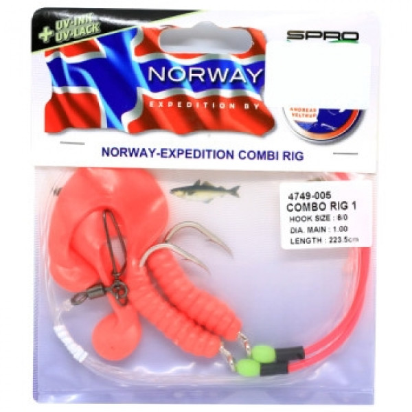 Оснастка морская Spro Norway Exp Combi Rig 1 8/0 1.00mm 223.5cm