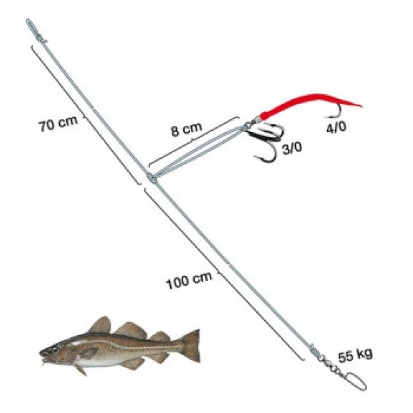 Оснастка морская Spro Norway Exp Livebaitrig/Gummi Makk 4/0:3/0 1Mm 253.5cm