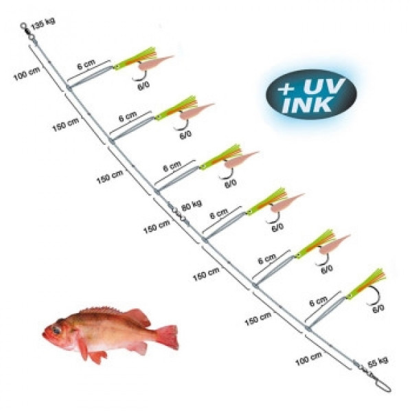 Оснащення морське Spro Norway Exp Red Fish Rig2 6/0 1mm 950cm