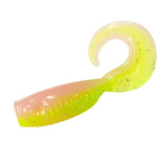 Floating silicone ZMAN Guppy Grubz 2" 8pc #Electric Chicken