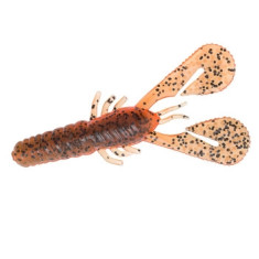 Floating silicone ZMAN Turbo Crawz 4" 6pc #Green Pumpkin/Orange