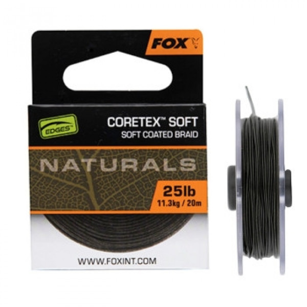 Поводочний матеріал Fox Edges Naturals Coretex Soft 20m 11.3kg/25lb