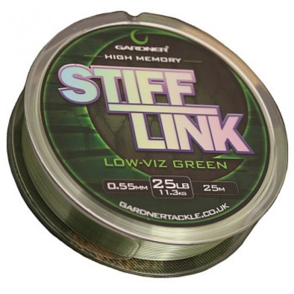 Поводочный материал Gardner Stiff-Link 0.55mm 25lb 11.3kg Low viz зелений