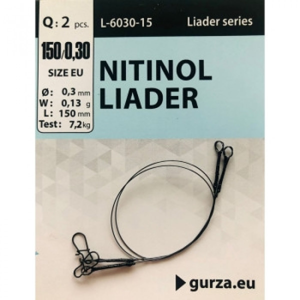 Повідець Gurza Nitinol Leader 200mm/0.30Ø 2pc