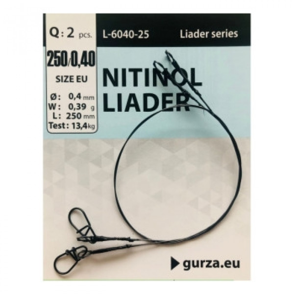 Поводок Gurza Nitinol Leader 250mm/0.40Ø 2pc