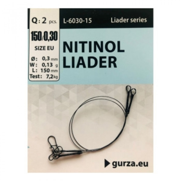 Поводок Gurza Nitinol Leader 150mm/0.30Ø 2pc