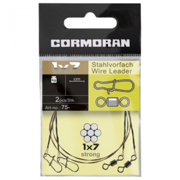 Поводок стальной Cormoran 1x7 Wire leader 30cm 15kg 2pcs