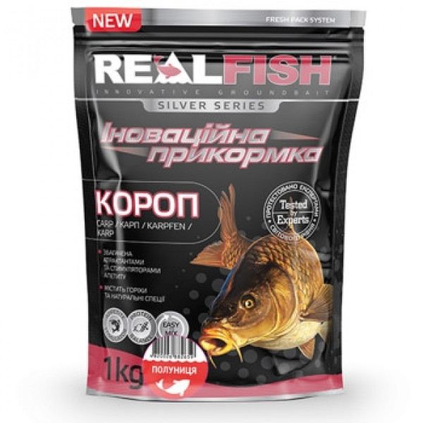 Прикормка Real Fish Карп Клубника 1kg