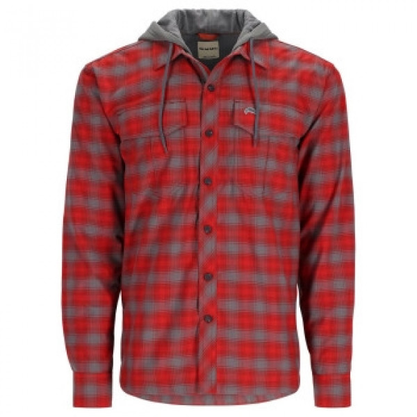 Рубашка Simms Coldweather Hoody Auburn Red MC Plaid S