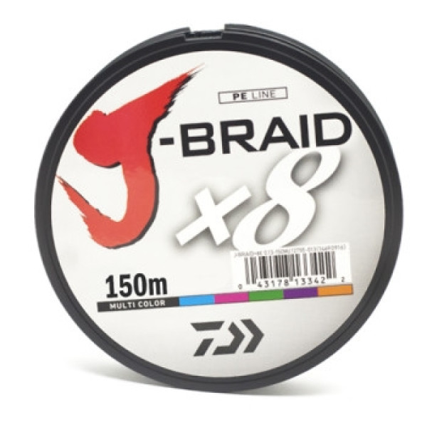 Шнур Daiwa J-Braid X8 0,10mm 150m Multi Color