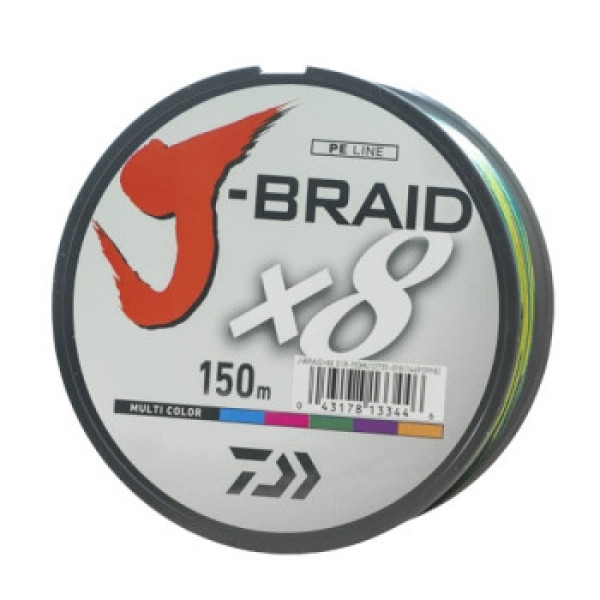 Шнур Daiwa J-Braid X8 0,16mm 150m Multi Color