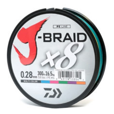 Шнур Daiwa J-Braid X8 Multicolor 300m 26.50kg 0.28mm #4.0