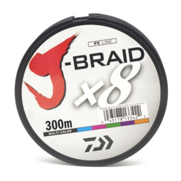 Шнур Daiwa J-Braid X8 0,42mm-300m MULTI COLOR