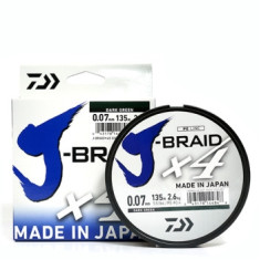 Шнур Daiwa J-Braid X4E 0,10mm 135m Dark Green Шнур Daiwa J-Braid X4E 0,10mm 135m Dark Green