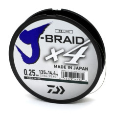 Шнур Daiwa J-Braid X4E 0,25mm 135m Dark Green Шнур Daiwa J-Braid X4E 0,25mm 135m Dark Green