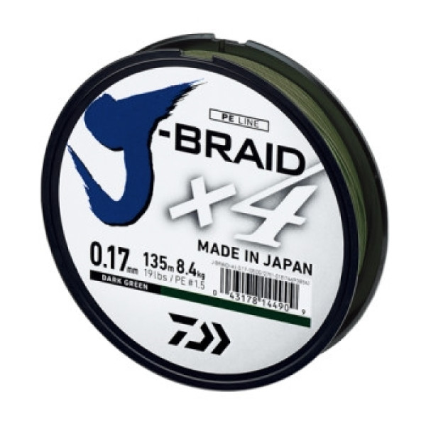 Шнур Daiwa J-Braid X4E 0,17mm-270m Dark Green