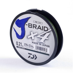 Шнур Daiwa J-Braid X4E 0,21mm-270m Dark Green Шнур Daiwa J-Braid X4E 0,21mm-270m Dark Green