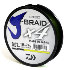 Шнур Daiwa J-Braid X4E 0,07mm 135m Yellow Шнур Daiwa J-Braid X4E 0,07mm 135m Yellow