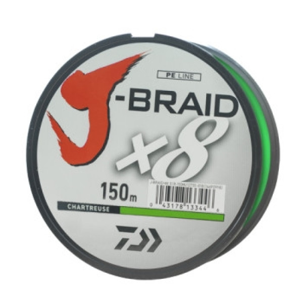 Шнур Daiwa J-Braid X8 0,18mm-150m CHARTREUSE