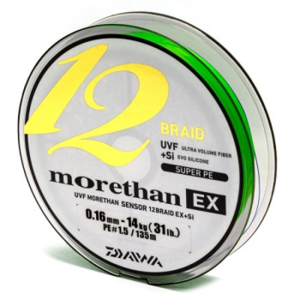 Шнур Daiwa Morethan 12BEX+Si 135m LG 14.0kg 0.16mm #1.5