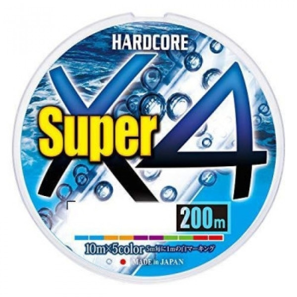 Шнур Duel Hardcore Super X4 200M #0.4 5Color 3.6kg #5C