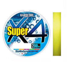 Шнур Duel Hardcore Super X4 200m Hi-Vis Yellow 6.4kg 0.15mm #0.8